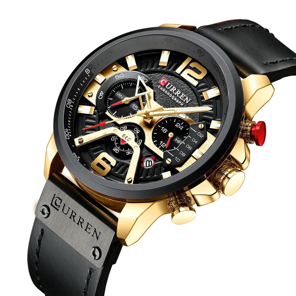 RELOJ CURREN CUERO NEGRO CUR-4