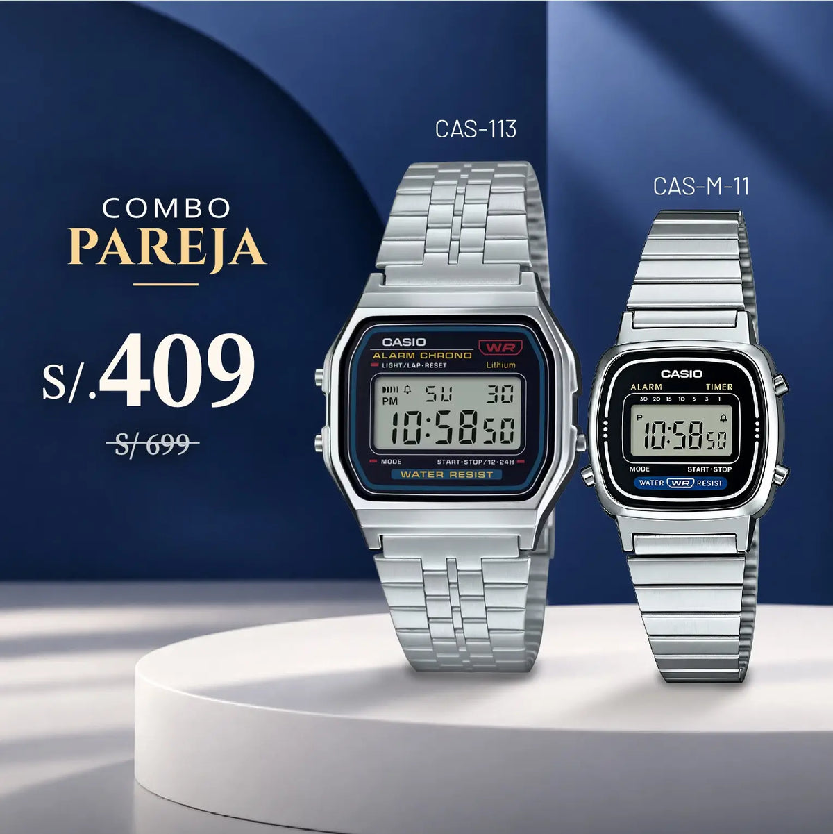 Relojes para Pareja: Casio A159WA-N1DF y LA670WD-1DF