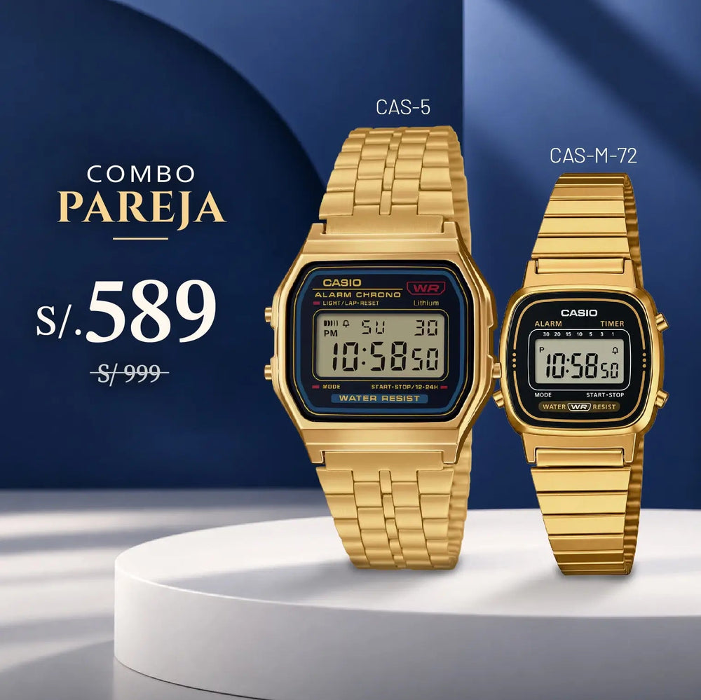 Relojes para Pareja: Casio A159WGEA-1 y LA670WGA-1 | PAR-3