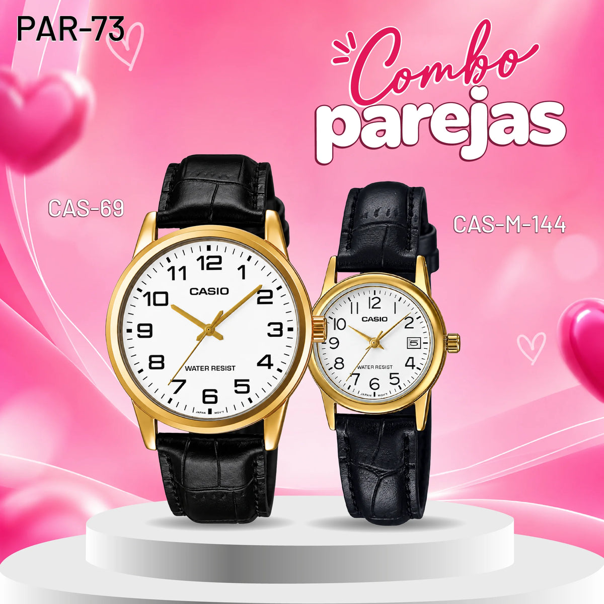 Relojes para Pareja: CASIO CAS-69 y CAS-M-144 | PAR-73