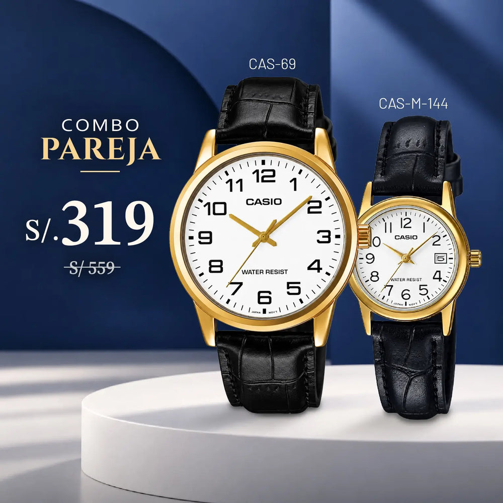 Relojes para Pareja: CASIO CAS-69 y CAS-M-144 | PAR-73