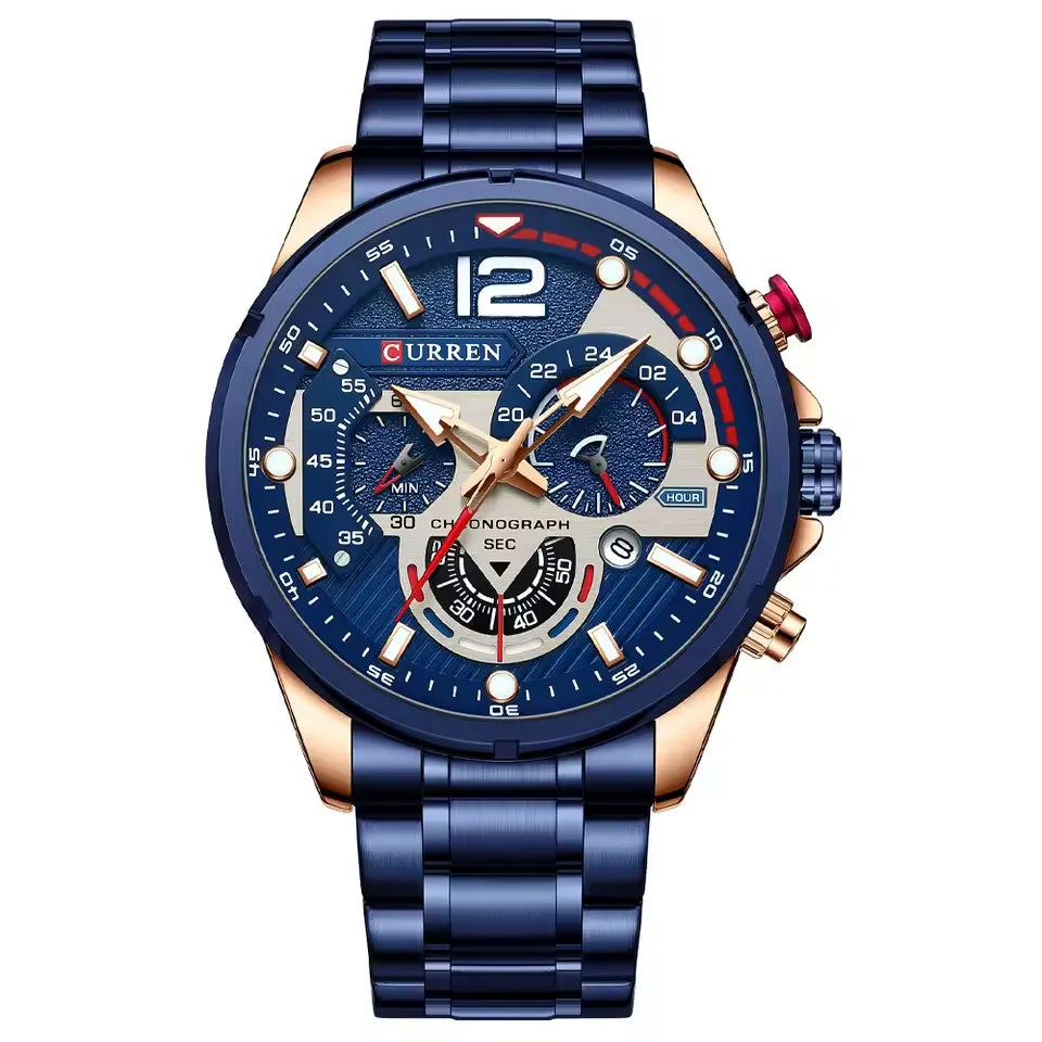 Reloj Curren Hombre Acero Azul | CUR-11