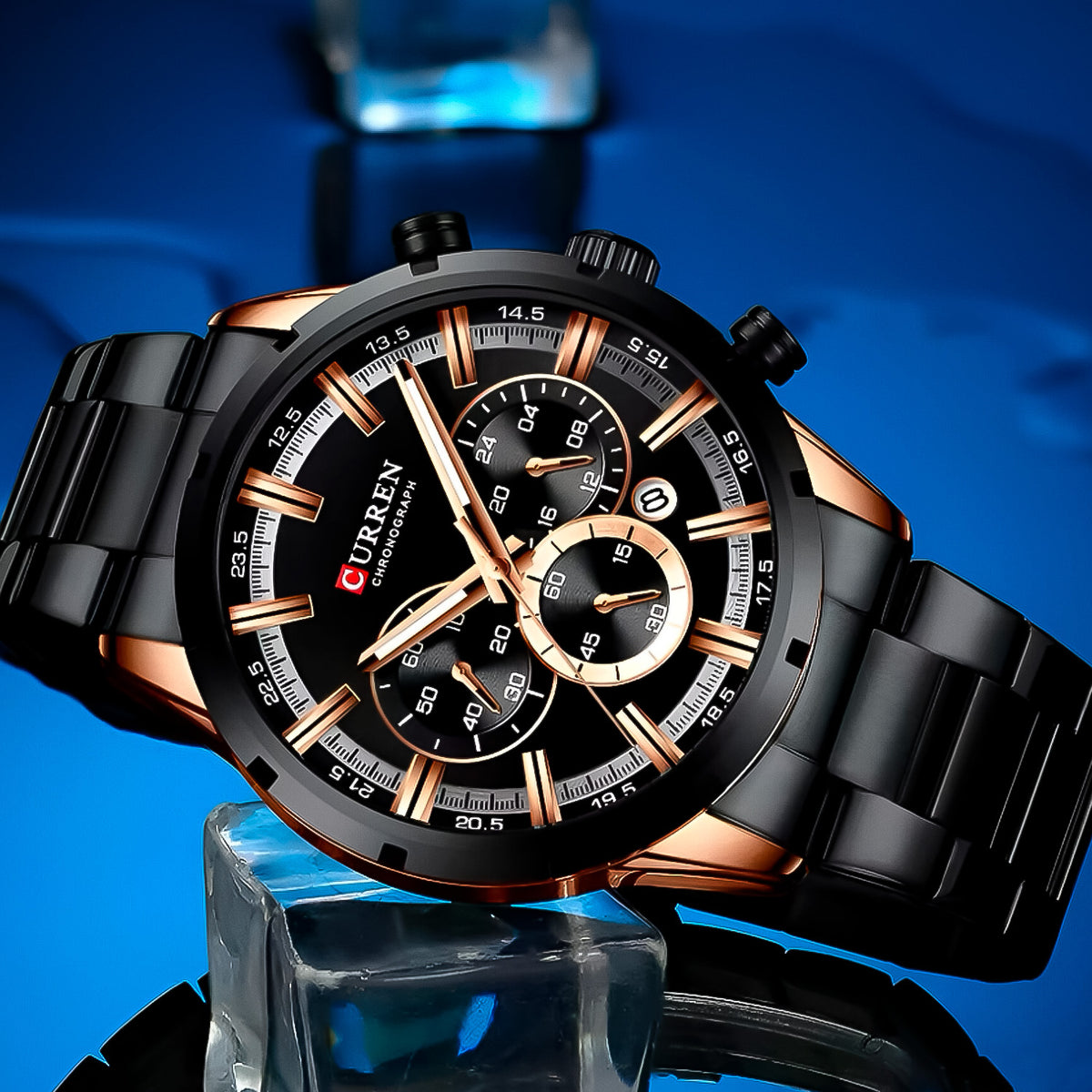 Reloj Curren Hombre Acero Negro | CUR-24