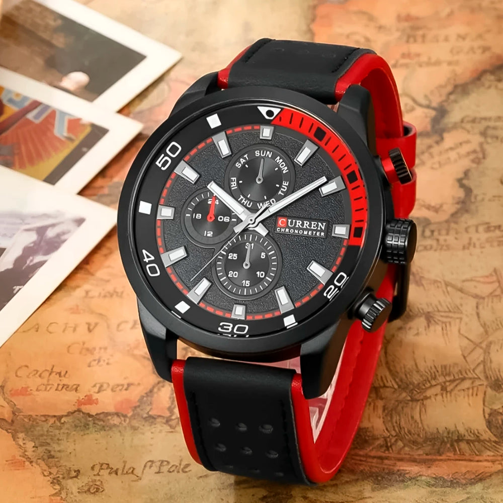 Reloj Curren CUR-29 Hombre Cuero Negro