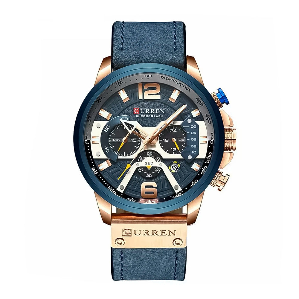 Reloj Curren CUR-3 Hombre Cuero Azul