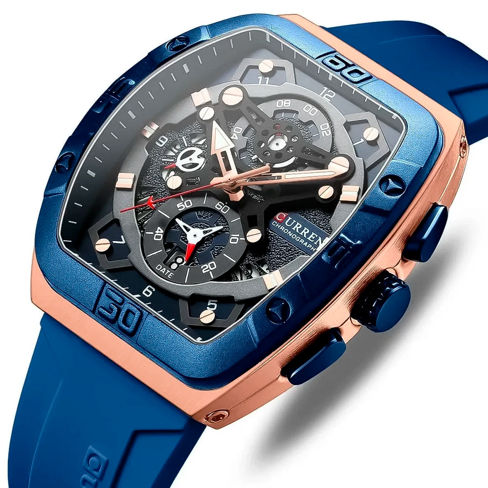 Reloj Curren Racing CUR-34 Hombre Silicona Azul