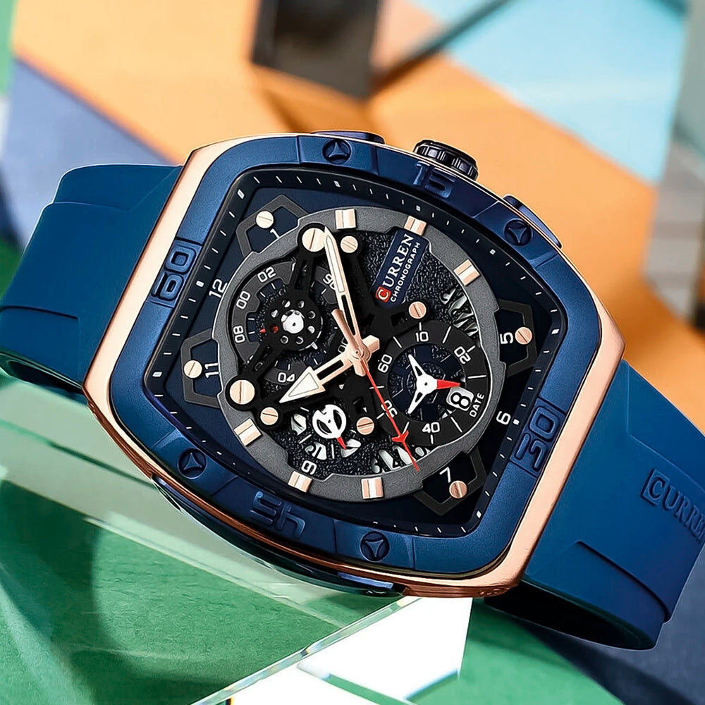 Reloj Curren Racing CUR-34 Hombre Silicona Azul