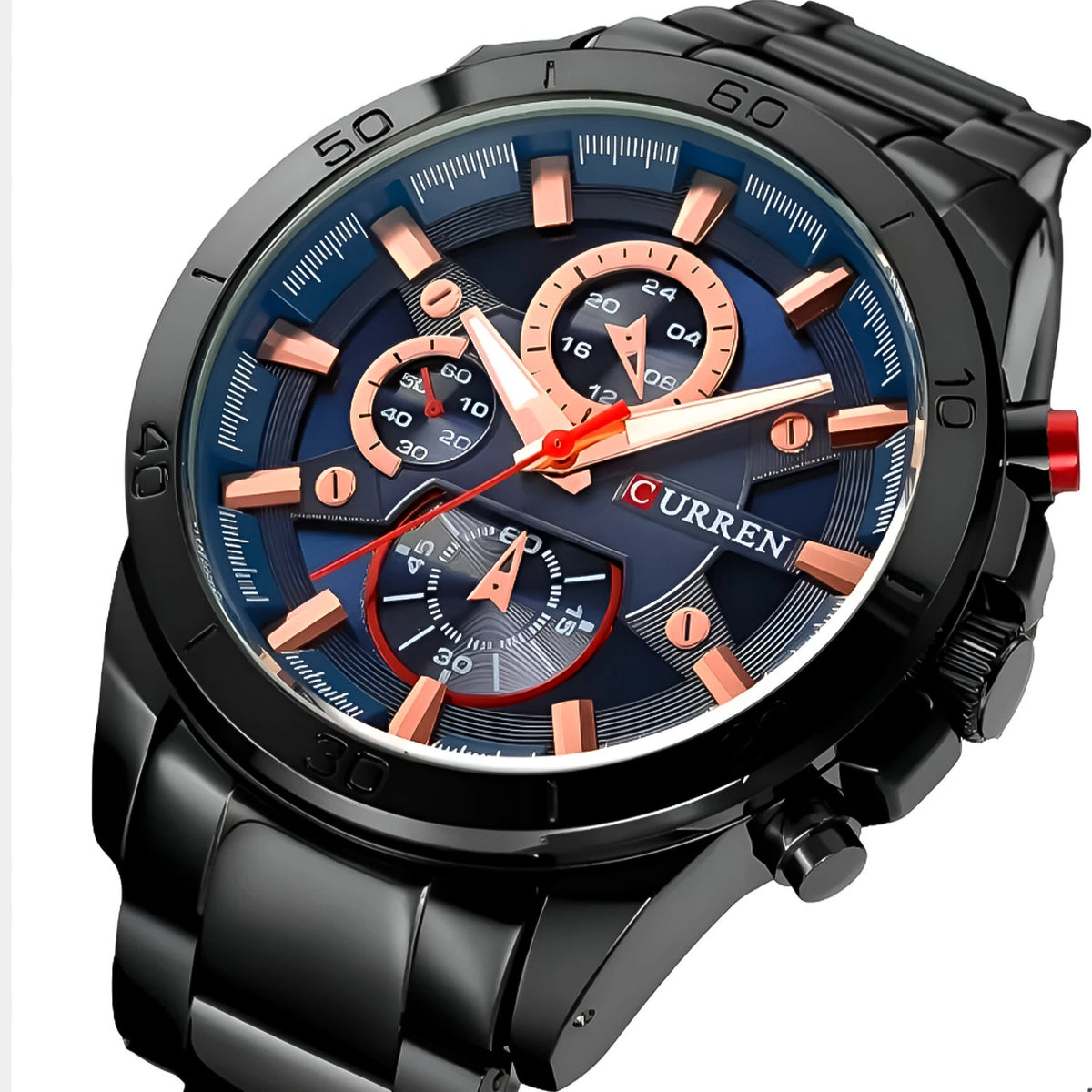 RELOJ CURREN ACERO PLATEADO CON AZUL CUR-36