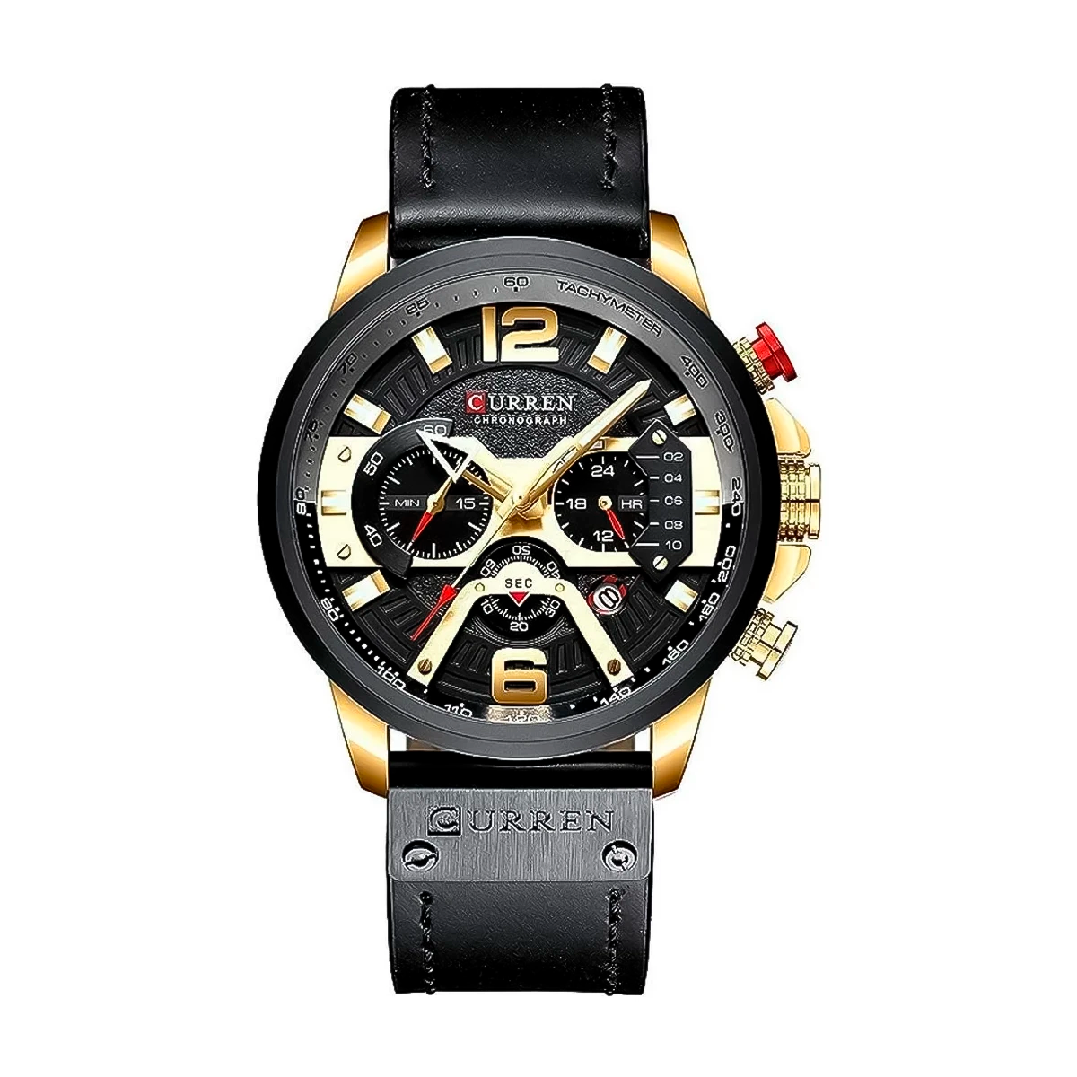 RELOJ CURREN CUERO NEGRO CUR-4