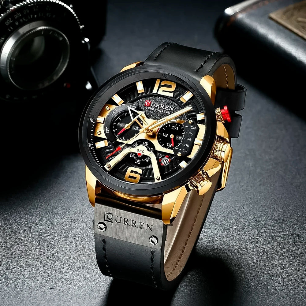 Reloj Curren CUR-4 Hombre Cuero Negro