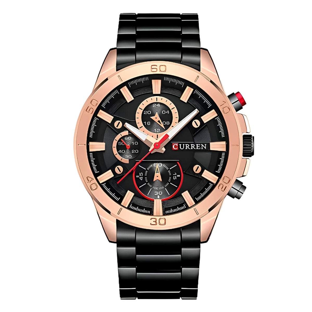 RELOJ CURREN ACERO ORO ROSA-NEGRO CUR-44