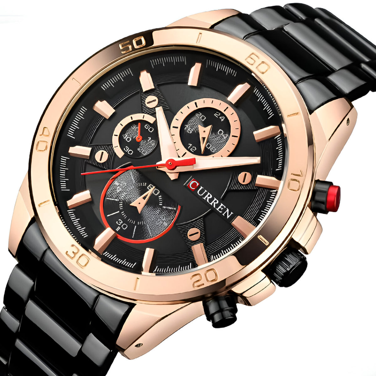 RELOJ CURREN ACERO ORO ROSA-NEGRO CUR-44