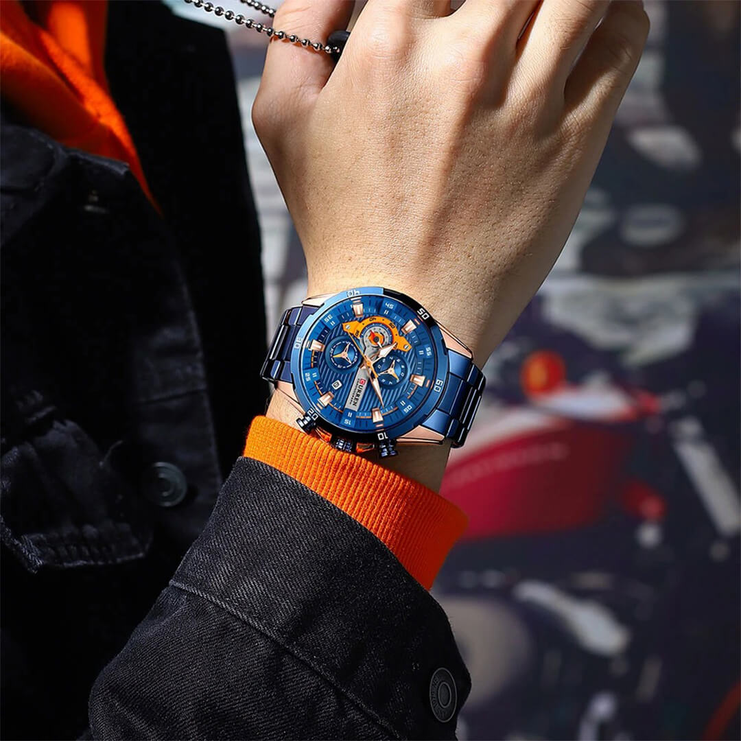 Reloj Curren Hombre Acero Azul | CUR-55