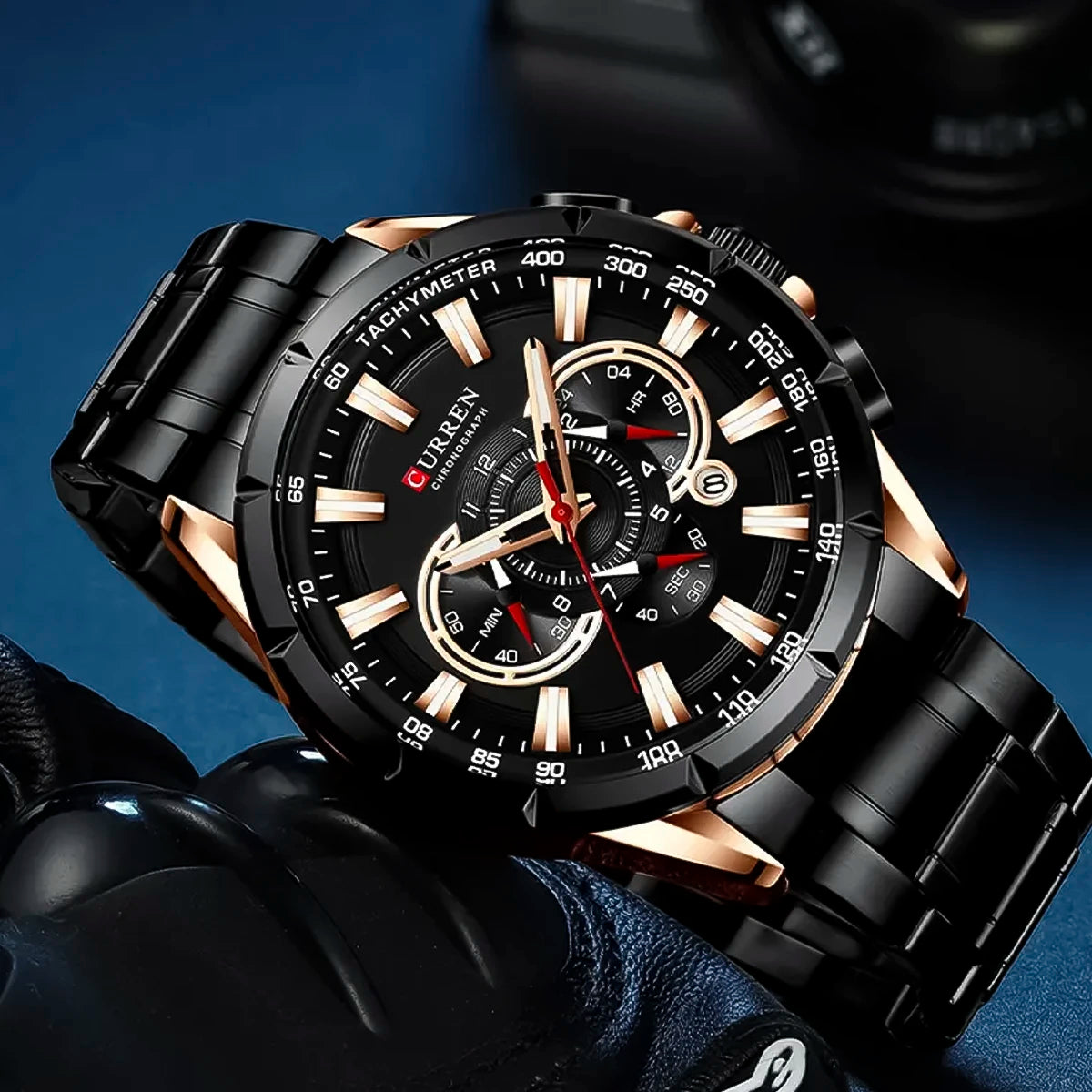 Reloj Curren Hombre Acero Negro | CUR-6