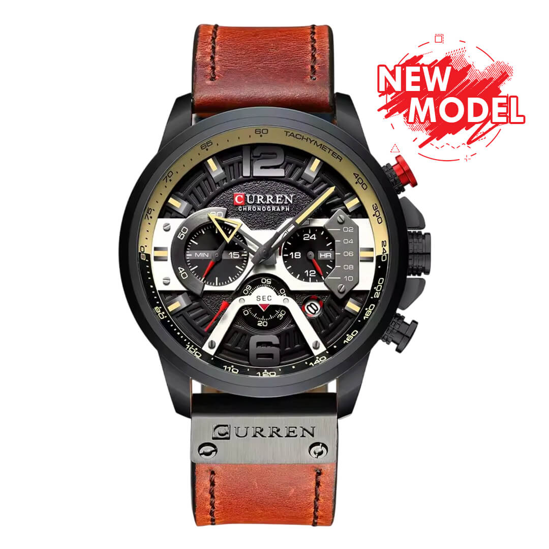 Reloj Curren CUR-69 Hombre Cuero Rojo