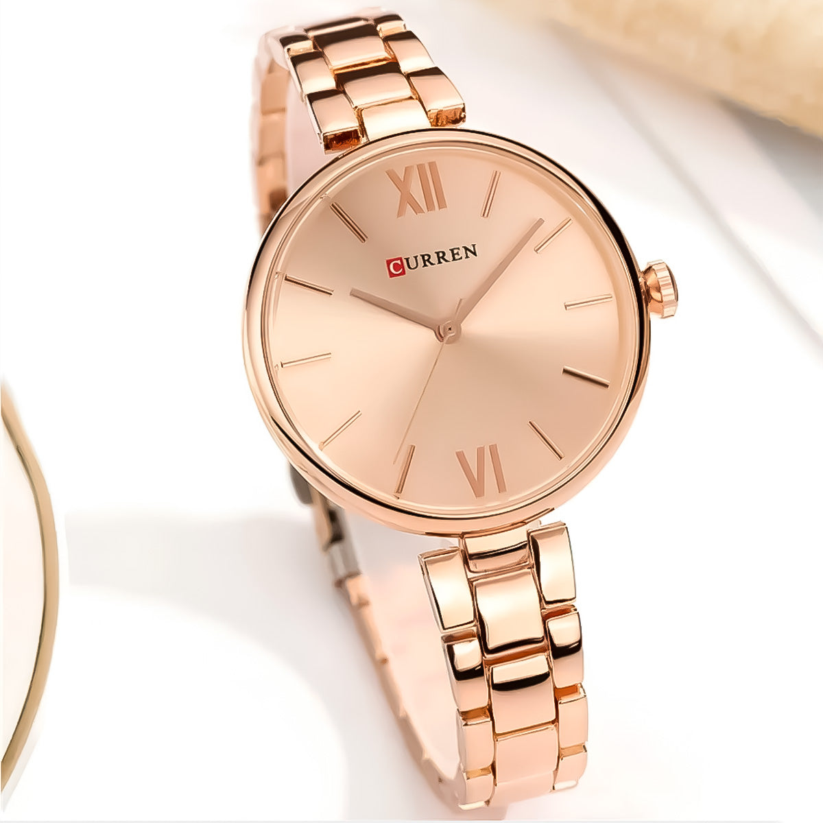 RELOJ CURREN MUJER ACERO COLOR ORO ROSA CUR-M-6