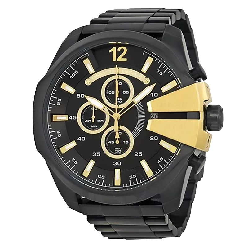 RELOJ DIESEL NEGRO CON DORADO DZ4338 DIE-25