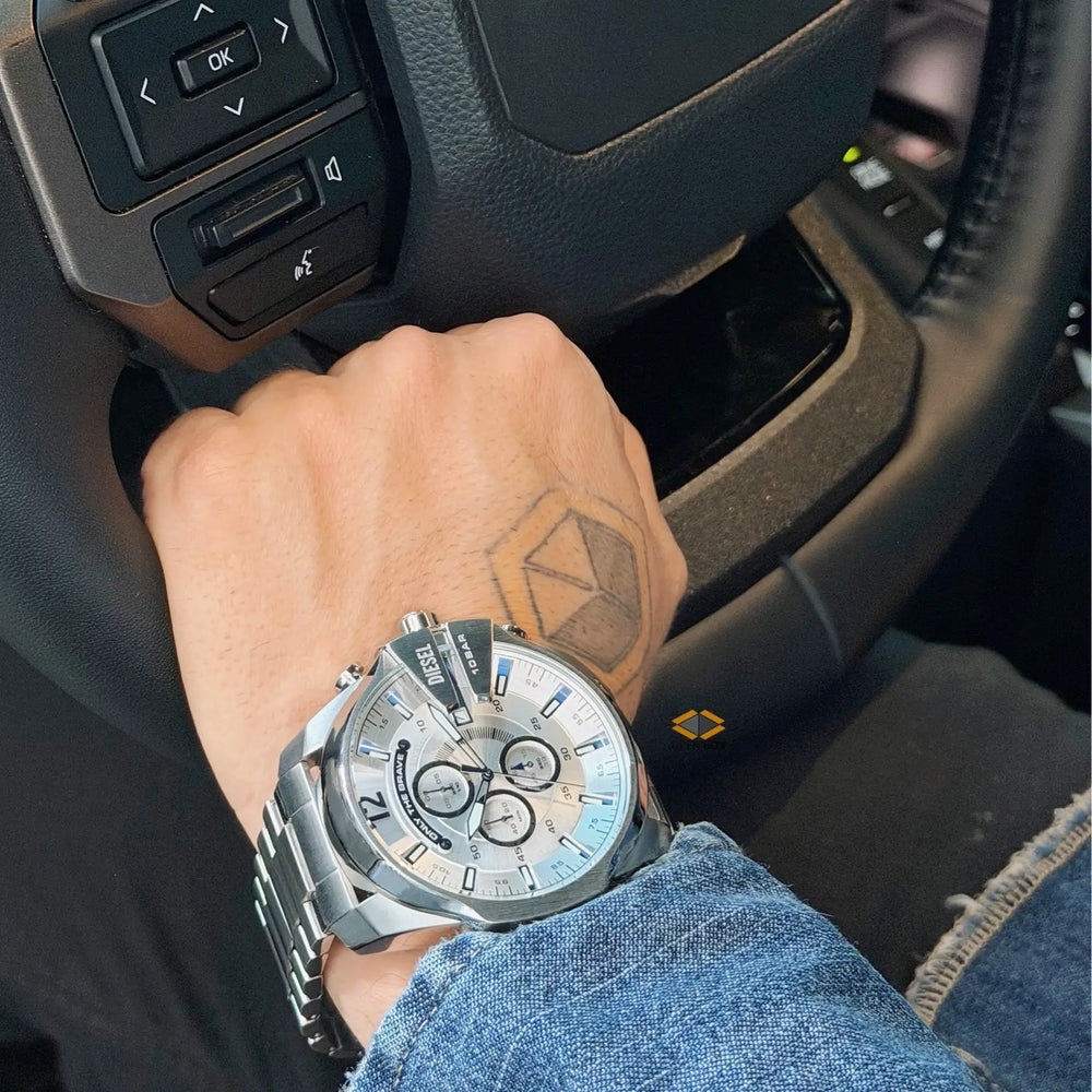 Reloj Diesel Mega Chief DZ4477 Hombre Acero Plateado | DIE-6