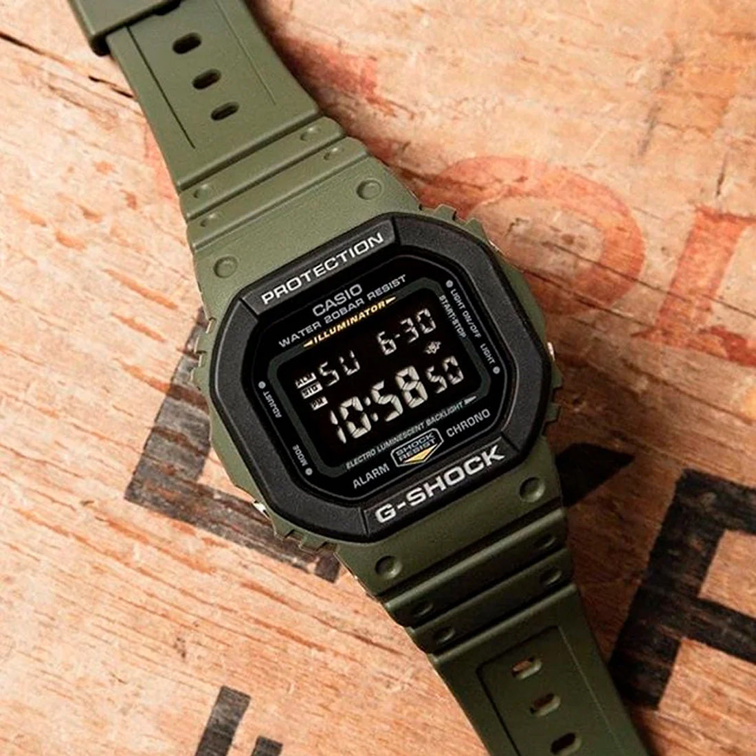 RELOJ G-SHOCK VERDE CON NEGRO DW-5610SU-3DR G-SK-65