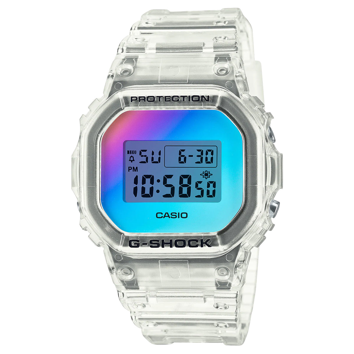 RELOJ G-SHOCK TRANSPARENTE MULTICOLOR DW-5600SRS-7 G-SK-77