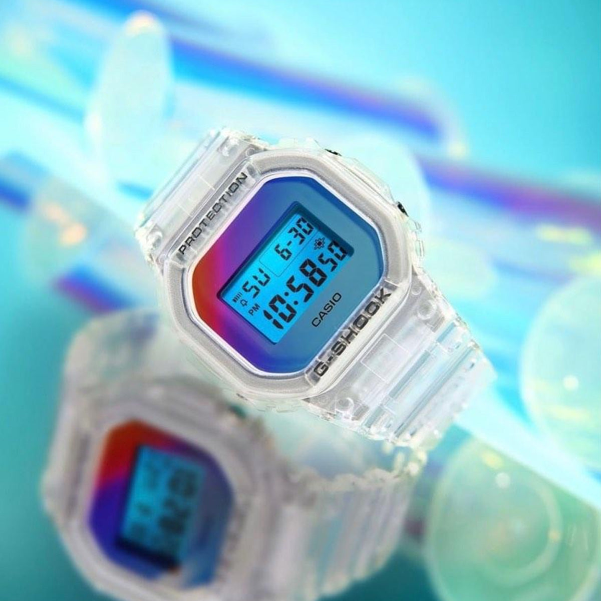 RELOJ G-SHOCK TRANSPARENTE MULTICOLOR DW-5600SRS-7 G-SK-77