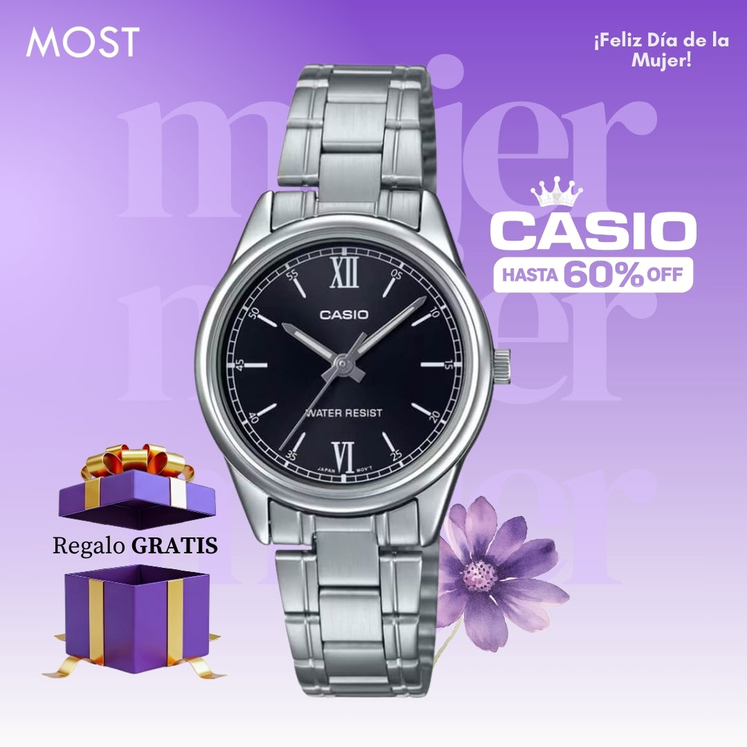 Reloj Casio LTP-V005D-1B2U Mujer Acero Plateado