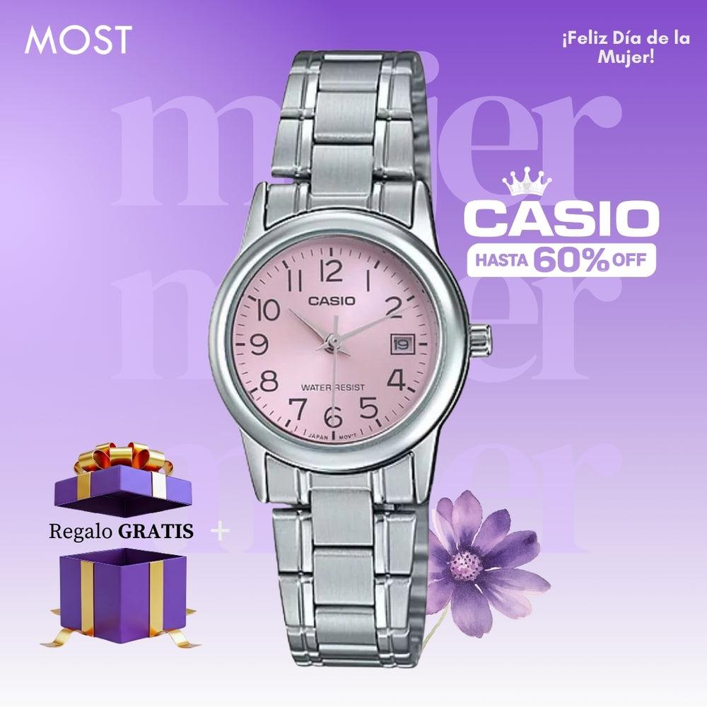 Reloj Casio LTP-V002D-4B Mujer Acero Plateado