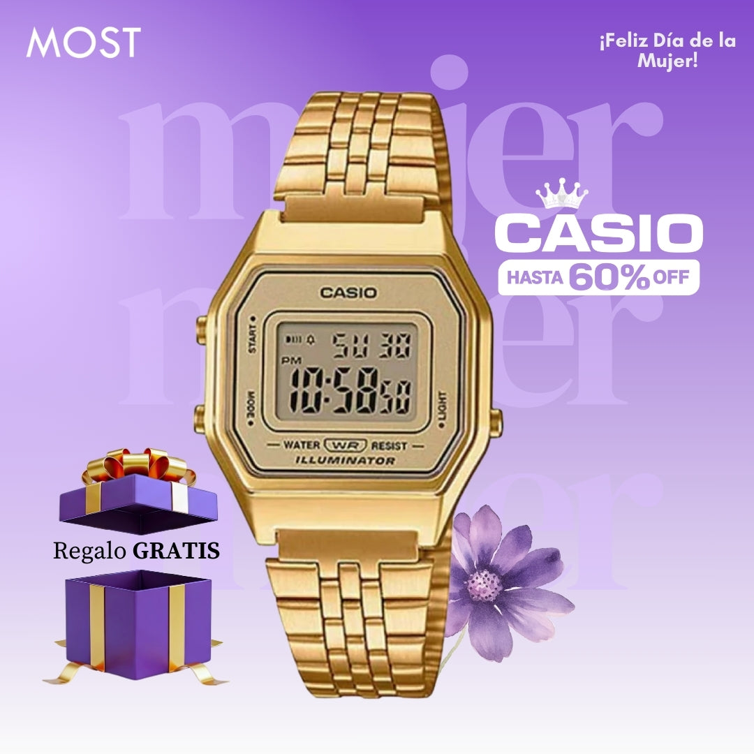 Reloj Casio LA680WGA-9DF Mujer Acero Dorado
