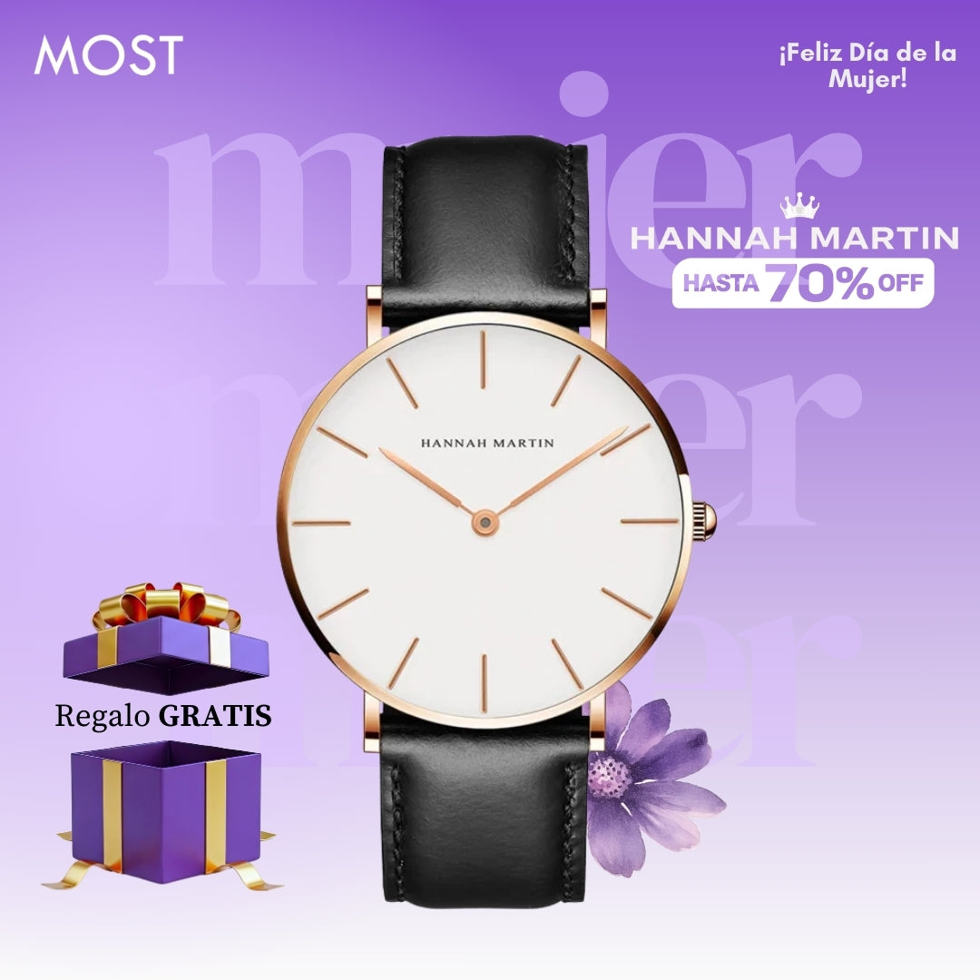 Reloj Hannah Martin HAN-M-10 Mujer Cuero Negro