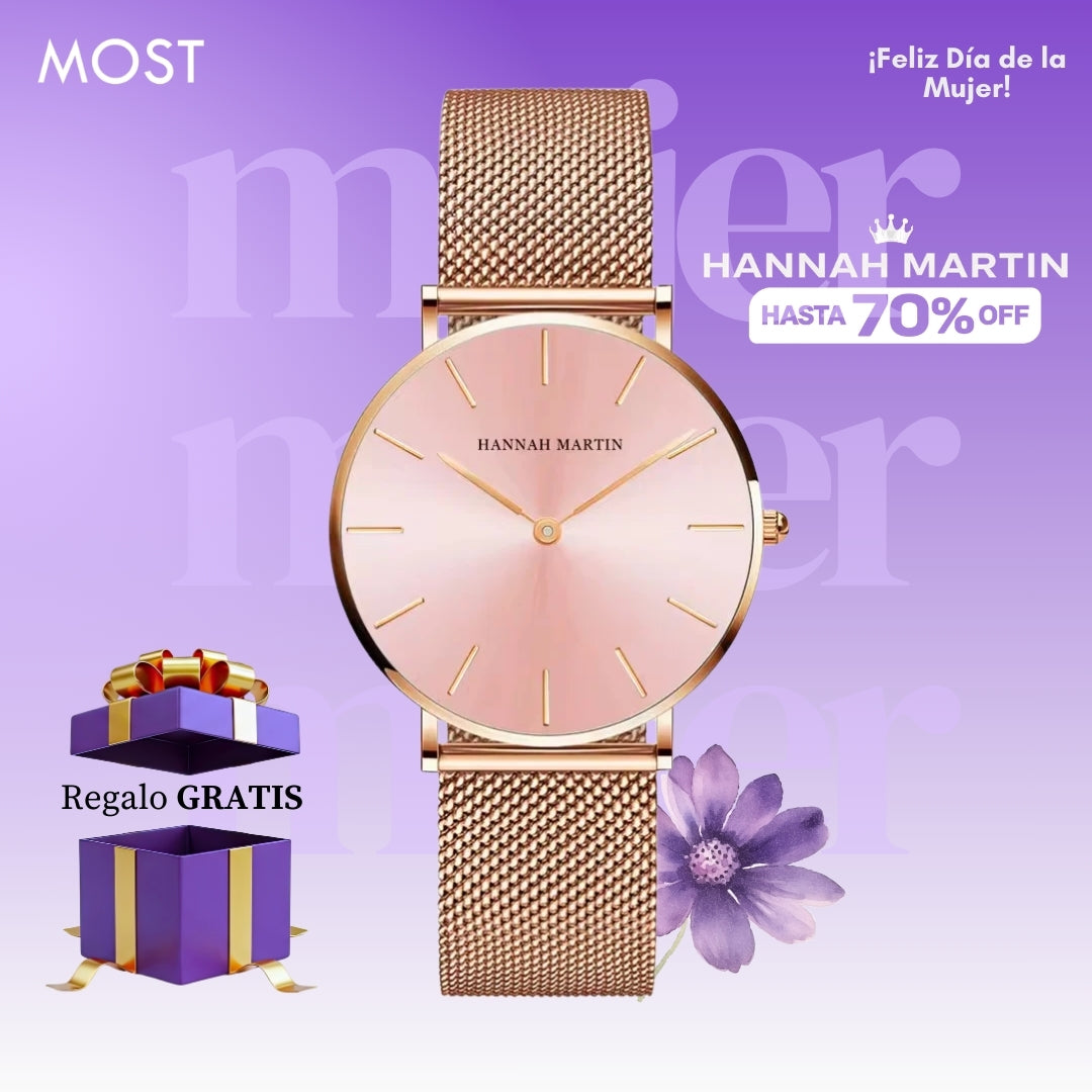 Reloj Hannah Martin HAN-M-6 Mujer Acero Oro Rosa