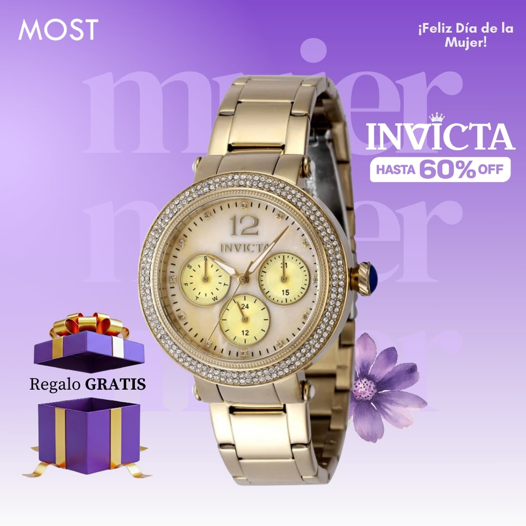 Reloj Invicta Bolt Lady 48113 Mujer Acero Dorado