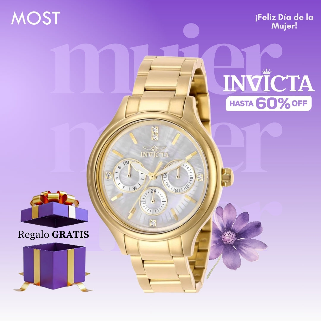 Reloj Invicta Angel 28654 Mujer Acero Dorado