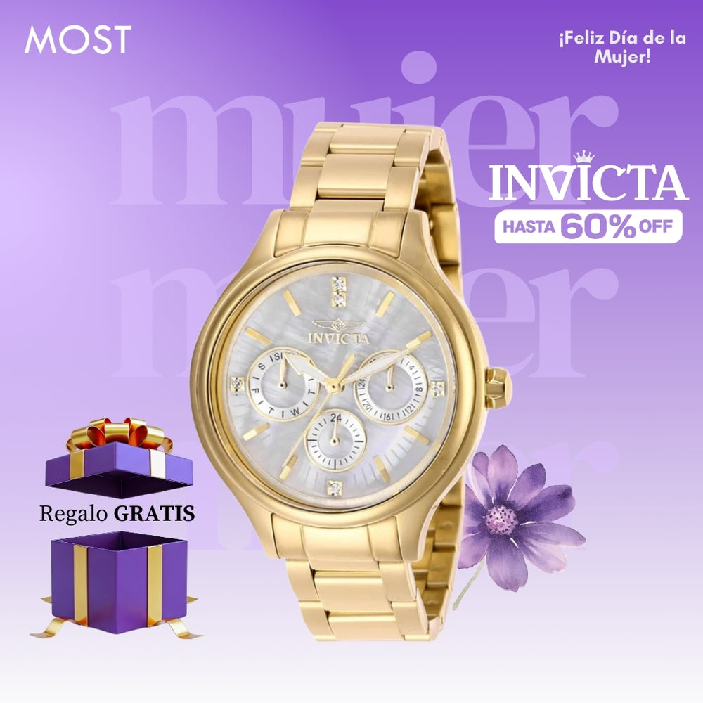 Reloj Invicta Angel 28654 Mujer Acero Dorado