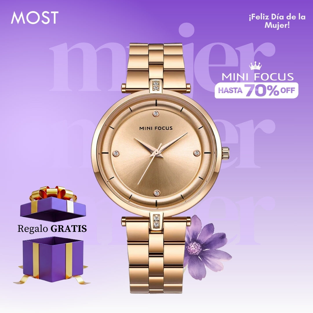 Reloj Minifocus MIN-M-13 Mujer Acero Oro Rosa