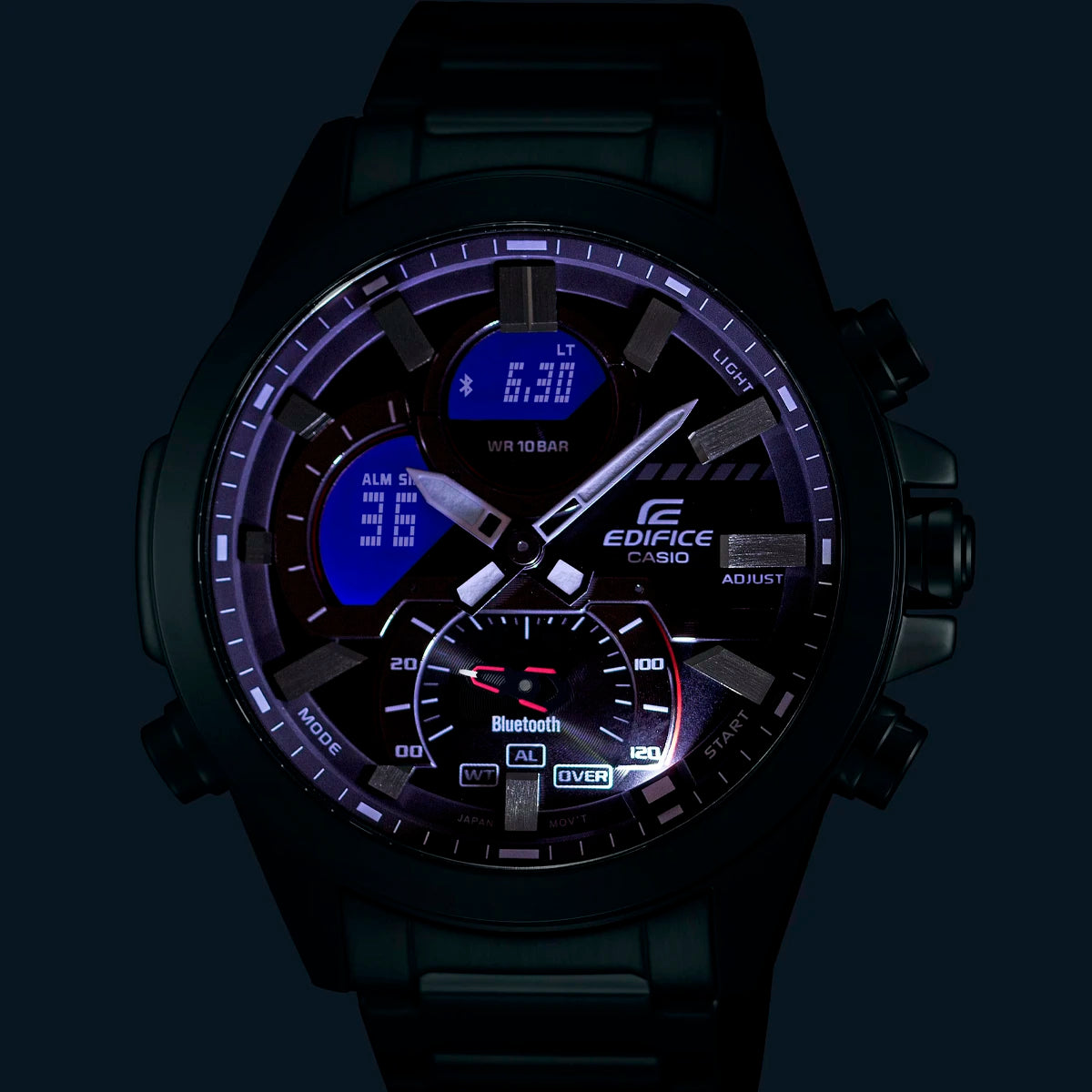 RELOJ CASIO PLATEADO-AZUL ECB-30D-2ADF EDF-13