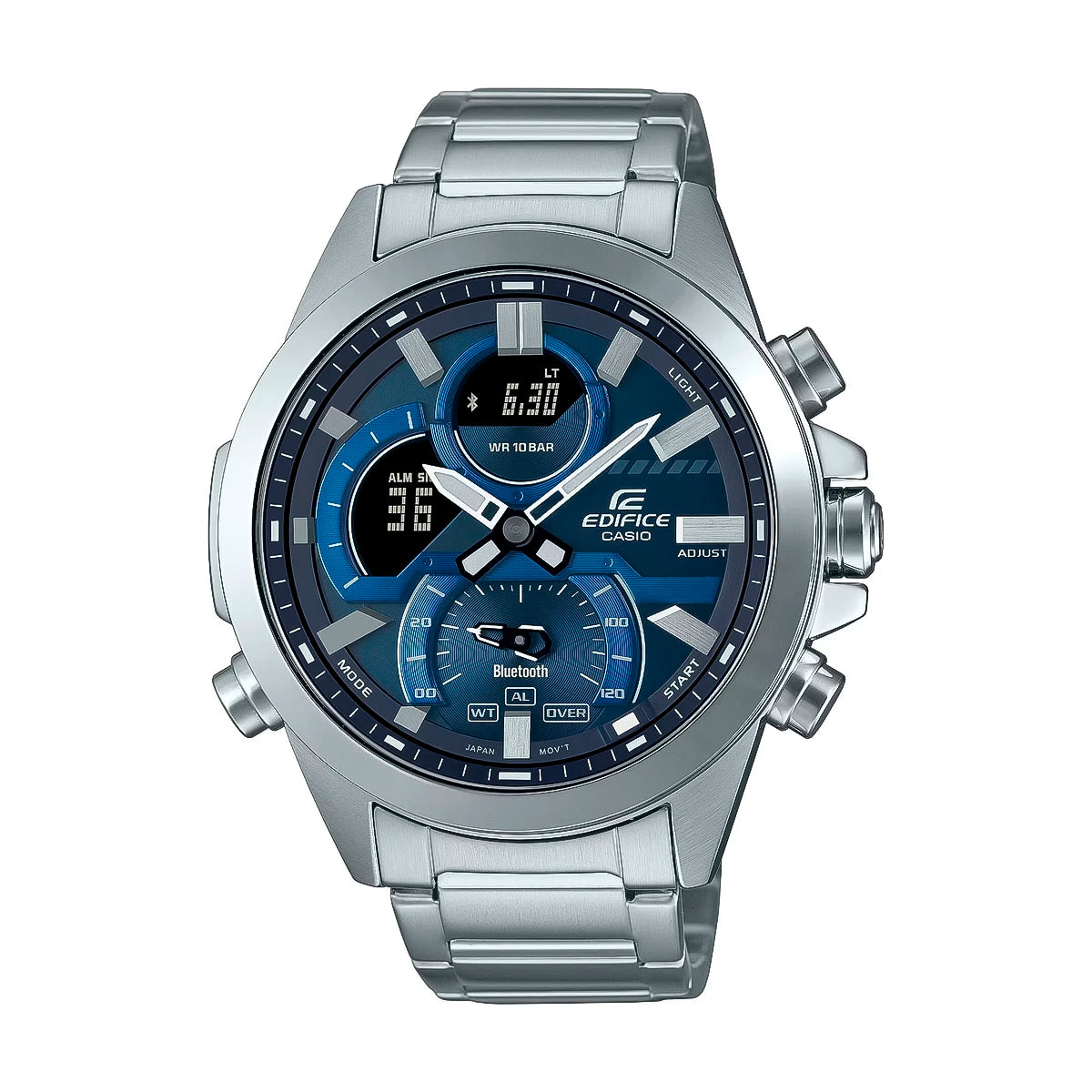 RELOJ CASIO PLATEADO-AZUL ECB-30D-2ADF EDF-13