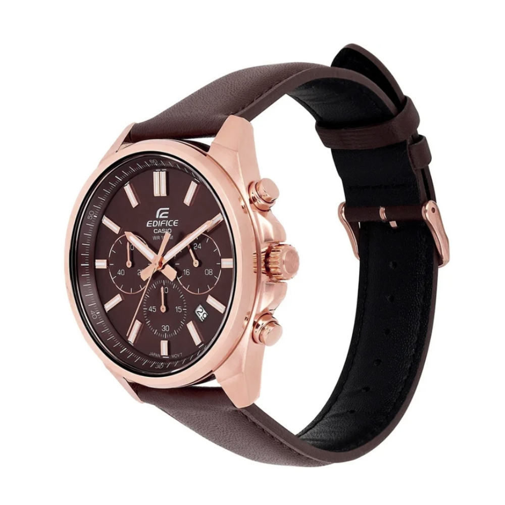 Reloj Edifice EFV-650CL-5AV Hombre Cuero Marrón