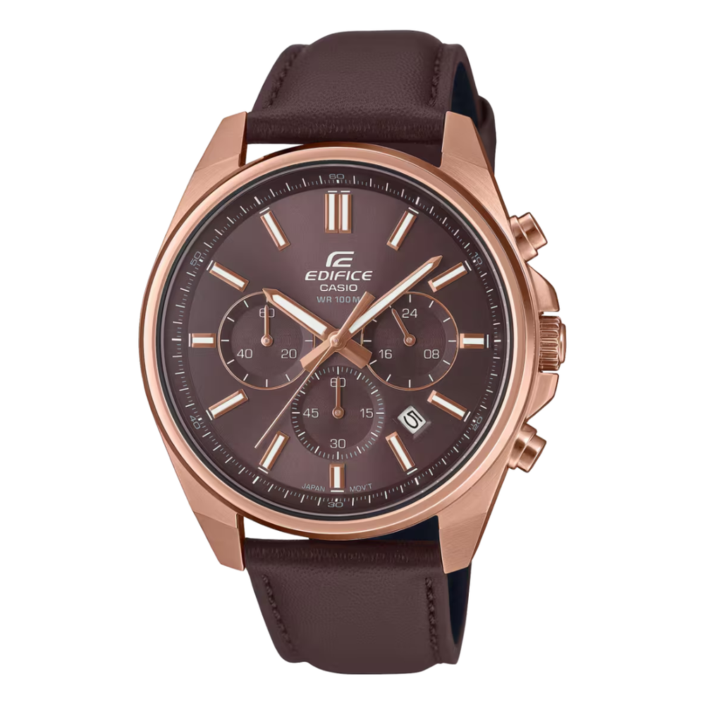 Reloj Edifice EFV-650CL-5AV Hombre Cuero Marrón