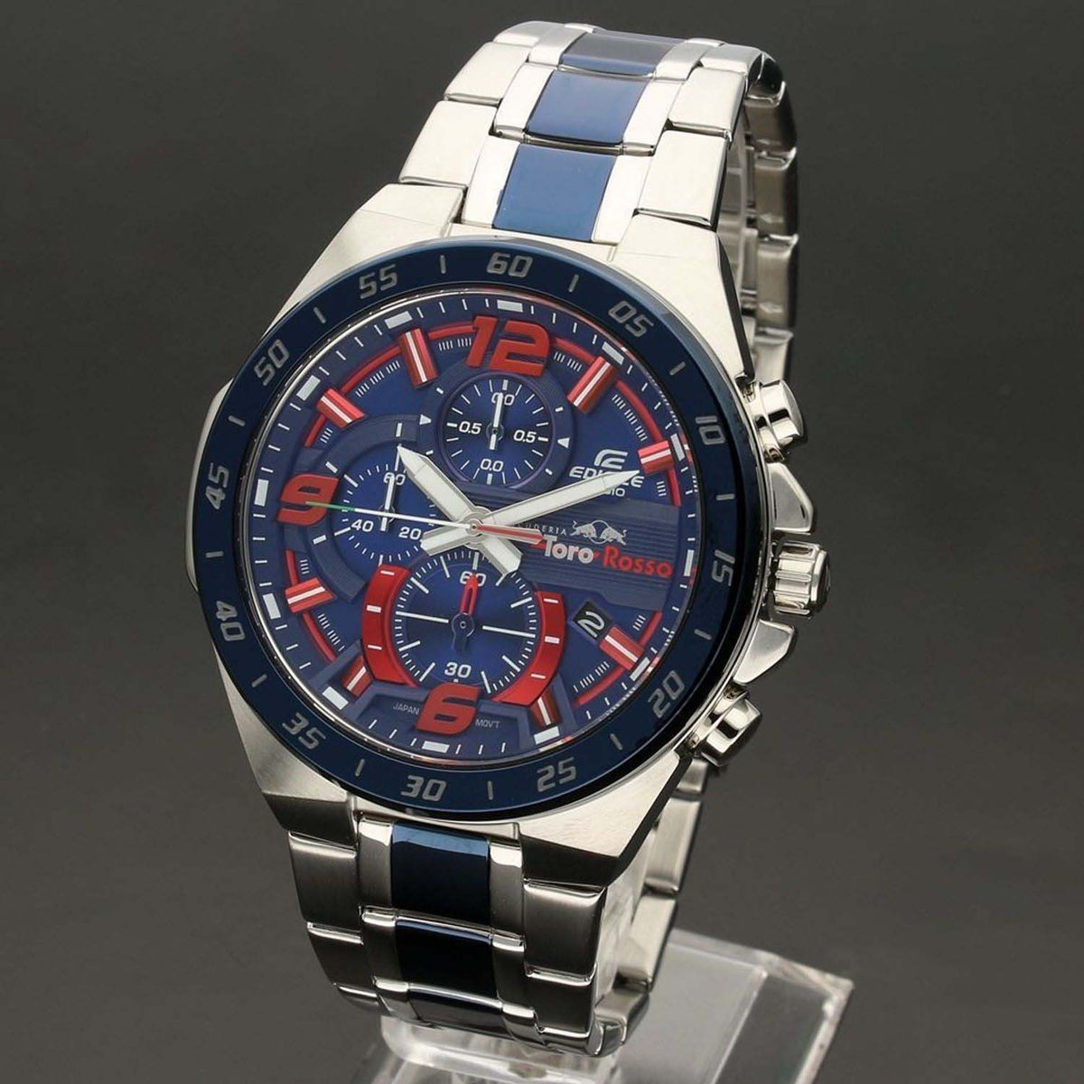 RELOJ EDIFICE TORO PLATEADO CON AZUL G-S-153