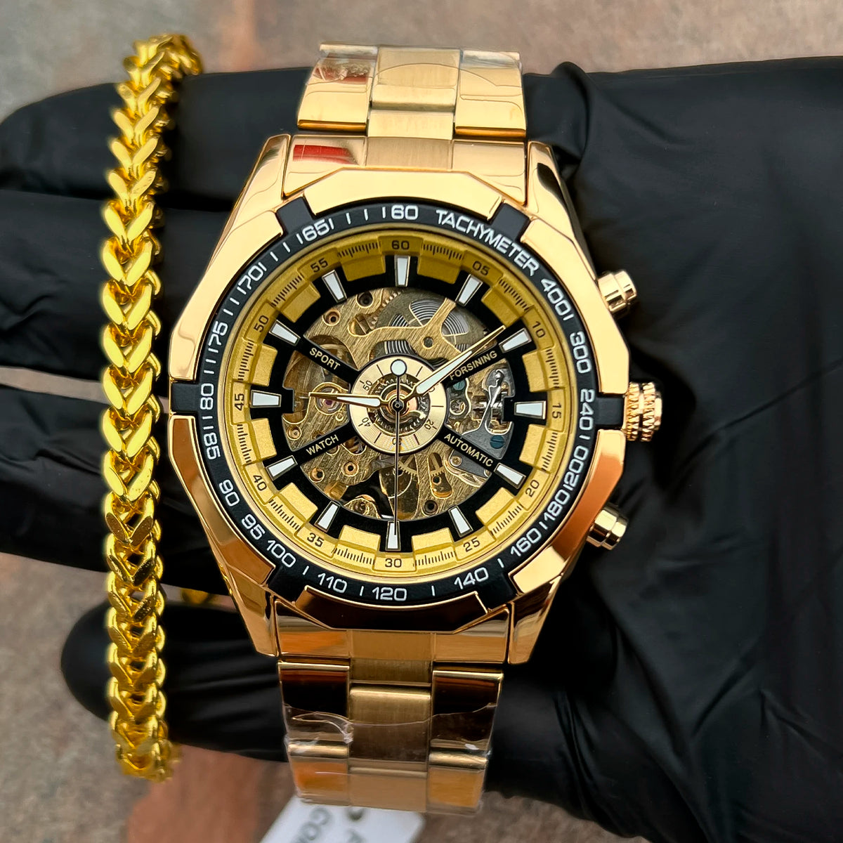 RELOJ FORSINING AUTOMÁTICO GOLD FOR-1