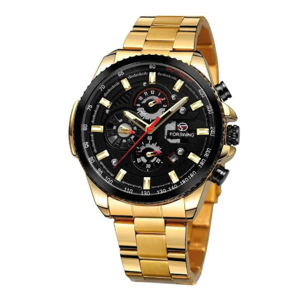 RELOJ FORSINING AUTOMÁTICO ACERO GOLD FOR-8