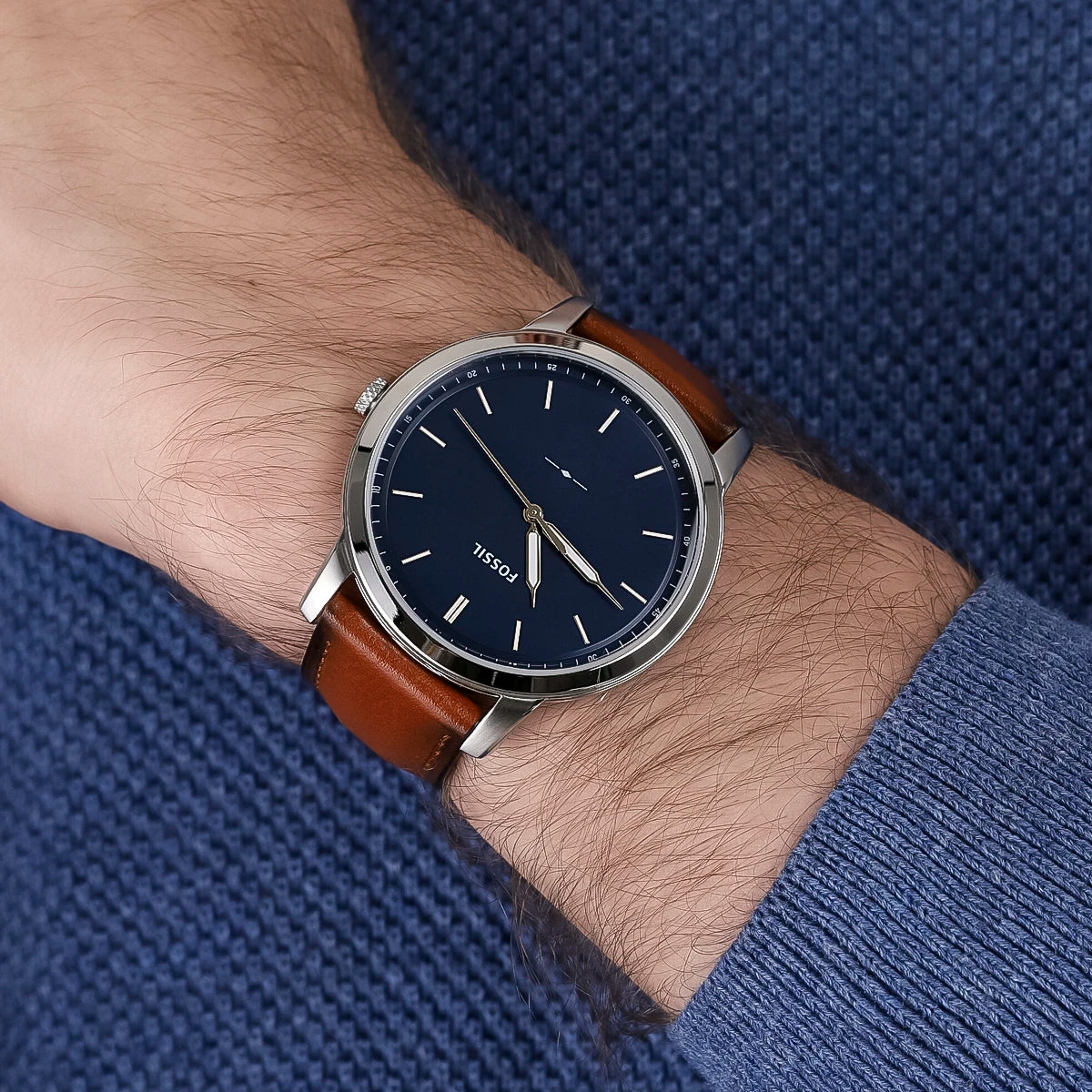 Reloj Fossil Minimalist Slim FS5304 Hombre Cuero Marrón | FOS-11