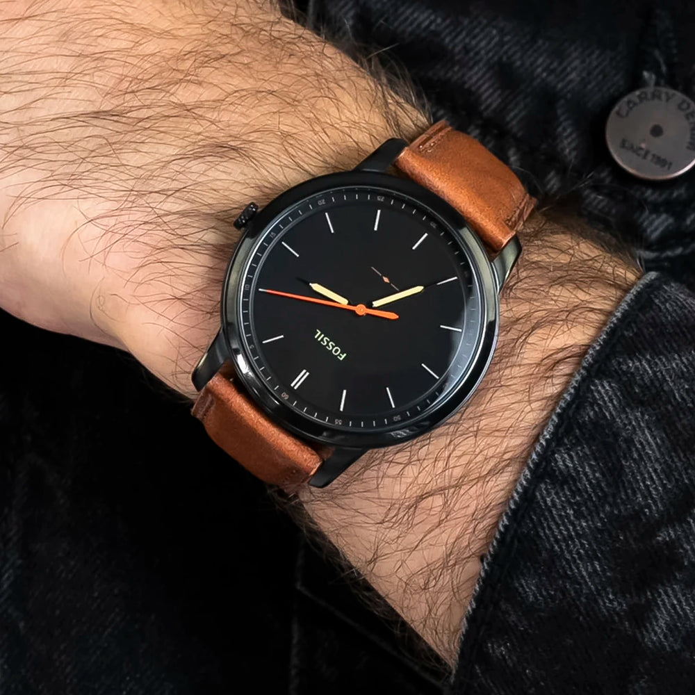 Reloj Fossil Minimalist Slim FS5305 Hombre Cuero Marrón | FOS-12