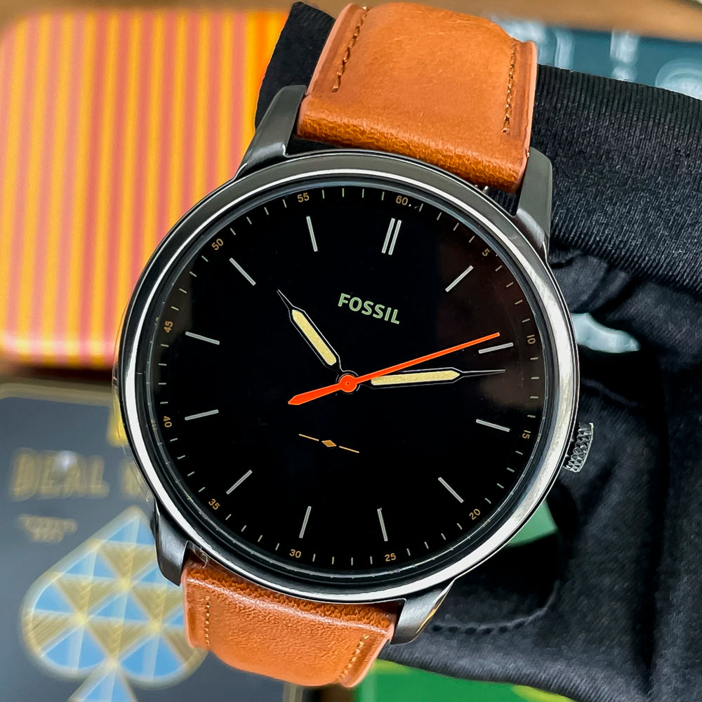 Reloj Fossil Minimalist Slim FS5305 Hombre Cuero Marrón | FOS-12