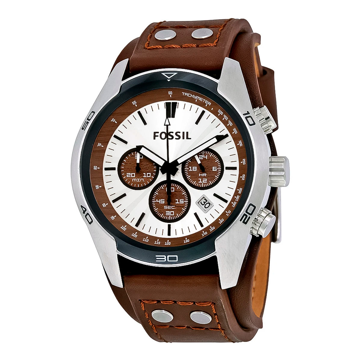 RELOJ FOSSIL GRIS Y CUERO CH2565 FOS-17