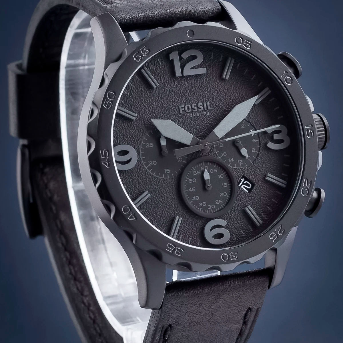 RELOJ FOSSIL NEGRO Y CUERO JR1354 FOS-18