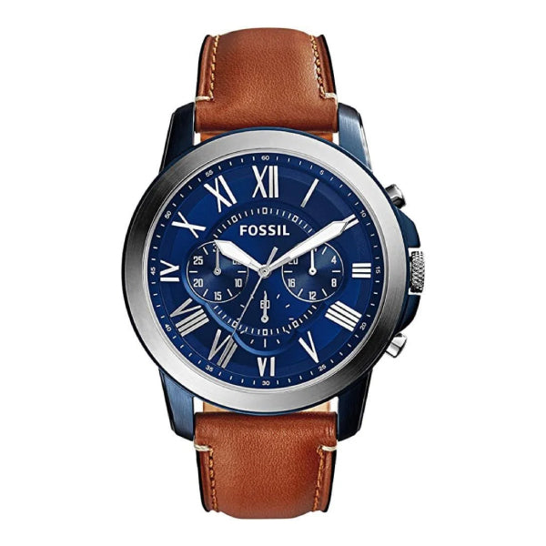 RELOJ FOSSIL PLATA-AZUL Y CUERO FS5151 FOS-20