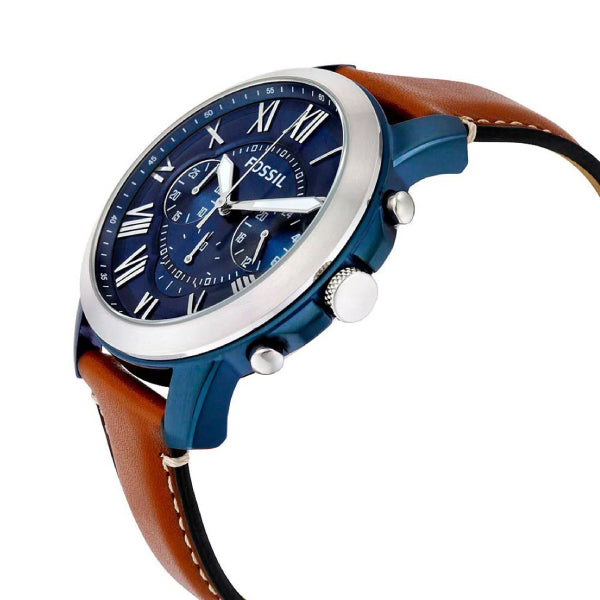 RELOJ FOSSIL PLATA-AZUL Y CUERO FS5151 FOS-20