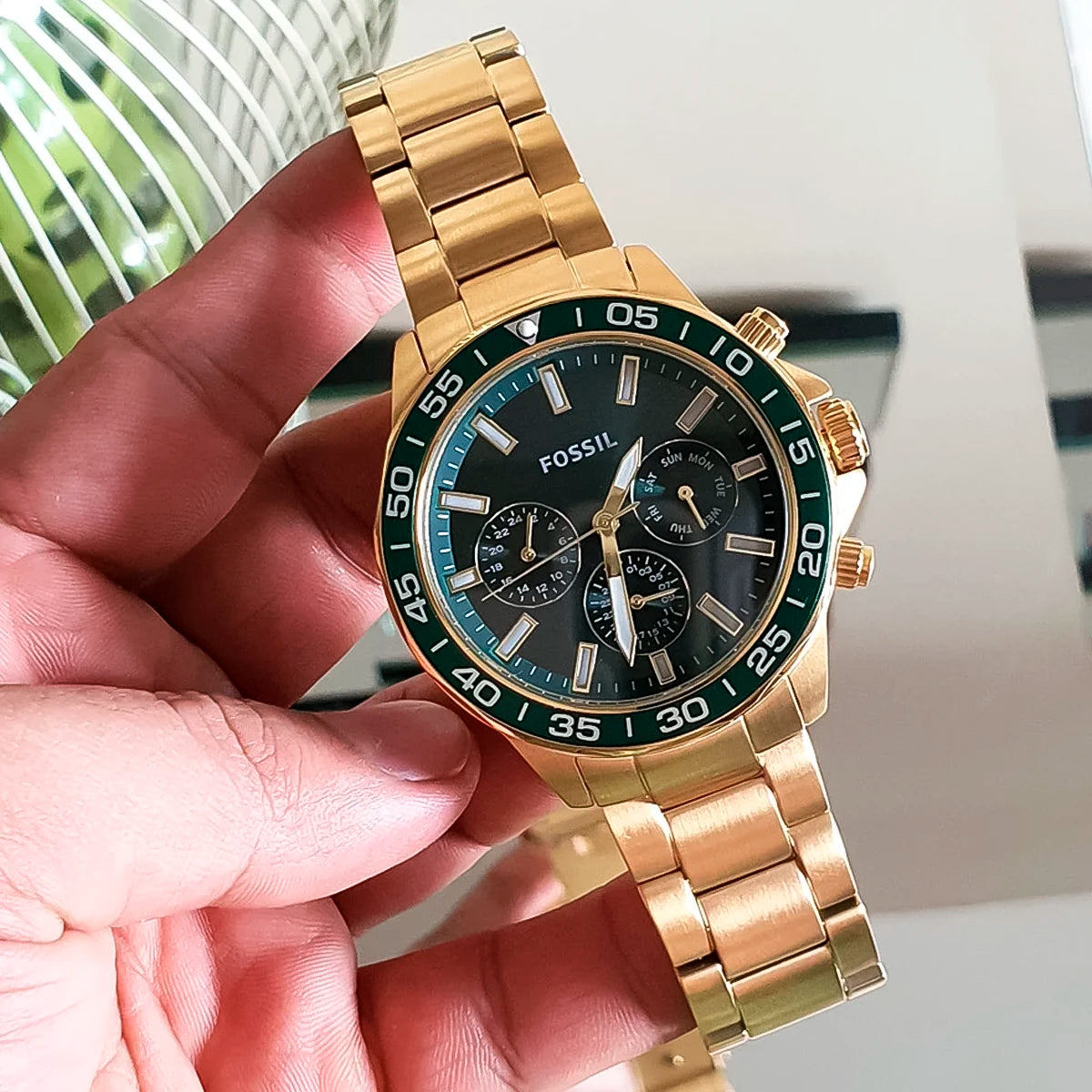 RELOJ FOSSIL DORADO CON VERDE BQ2493 FOS-41