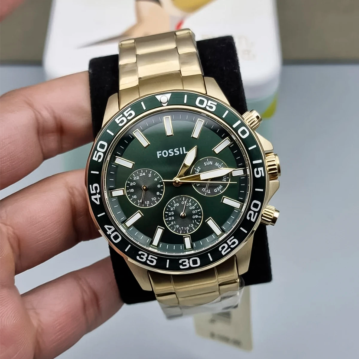 RELOJ FOSSIL DORADO CON VERDE BQ2493 FOS-41